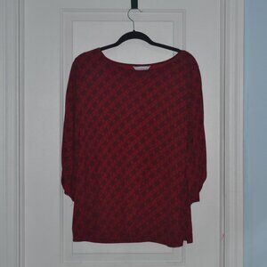Pre owned Liz Claiborne red top with geometric pattern size XL